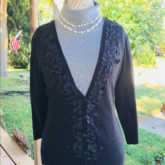 NEW YORK & COMPANY Cardigan Appliqué Sweater - Picture 2 of 5